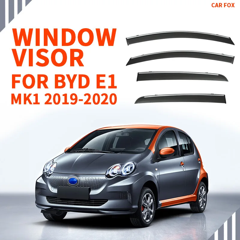 

For BYD F0 Window Visor E1 2019-2020 Accessories Bright Strip Wind Deflectors Visors Rain Guard Door Visor Vent Shades Ventvisor