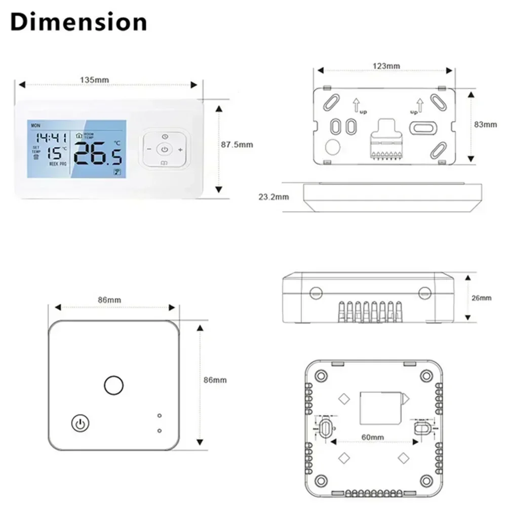 Wifi Thermostat Tuya Smart Wireless Wifi Thermostat with Accurate Temperature Settings and Weekly Programmable