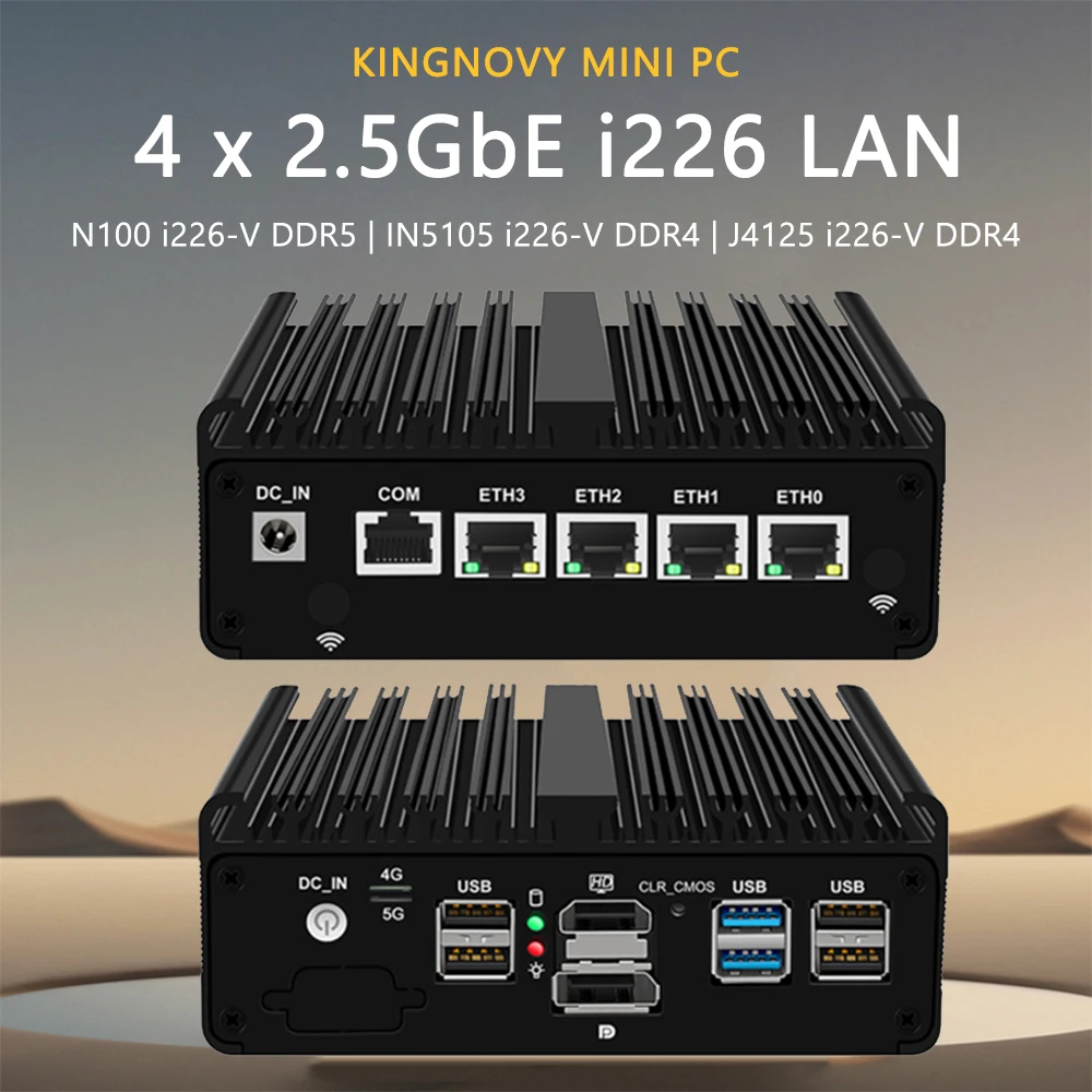 12e generatie Intel N150 Mini PC Firewall Router 4 LAN i226-V 2.5G N100 N5105 J4125 NVMe Fanless Mini Computer Proxmox pfSense Box