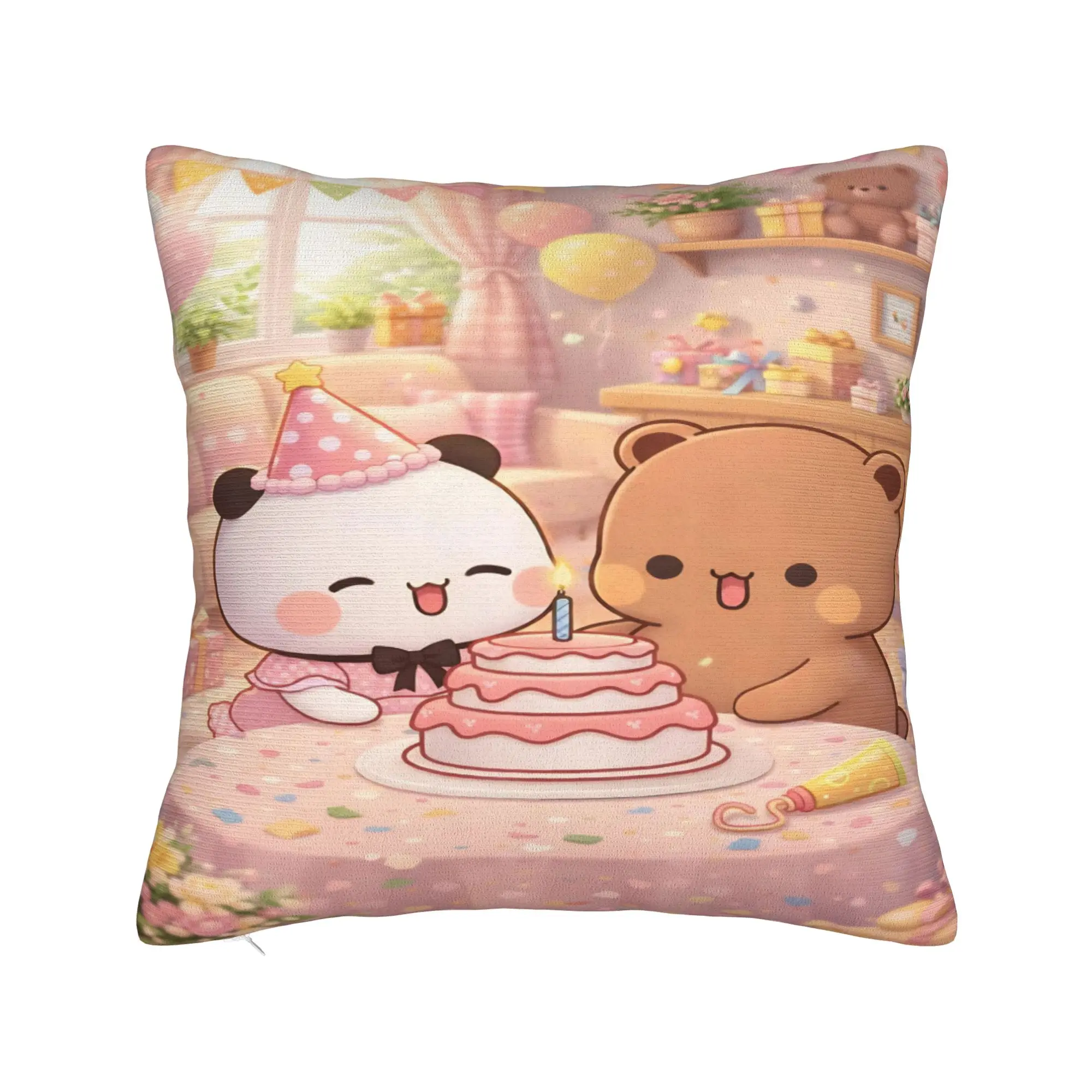 Panda Bubu Dudu Pattern Pillow Cover Vintage Pillow Case For Sofa Home Decorative Cushion Cover Polyester Pillowcases Gift