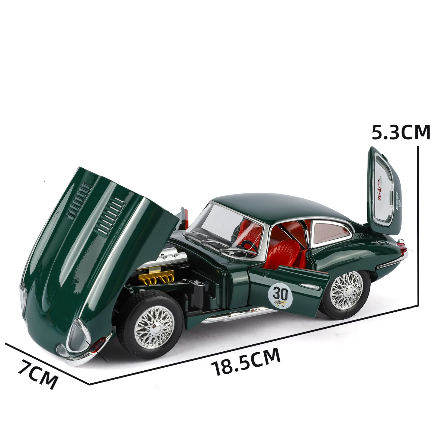 NUOVO 1:24 Jaguars E-Type Modello di auto in lega Suono e luce Tirare indietro Giocattolo per bambini da collezione Regalo di compleanno