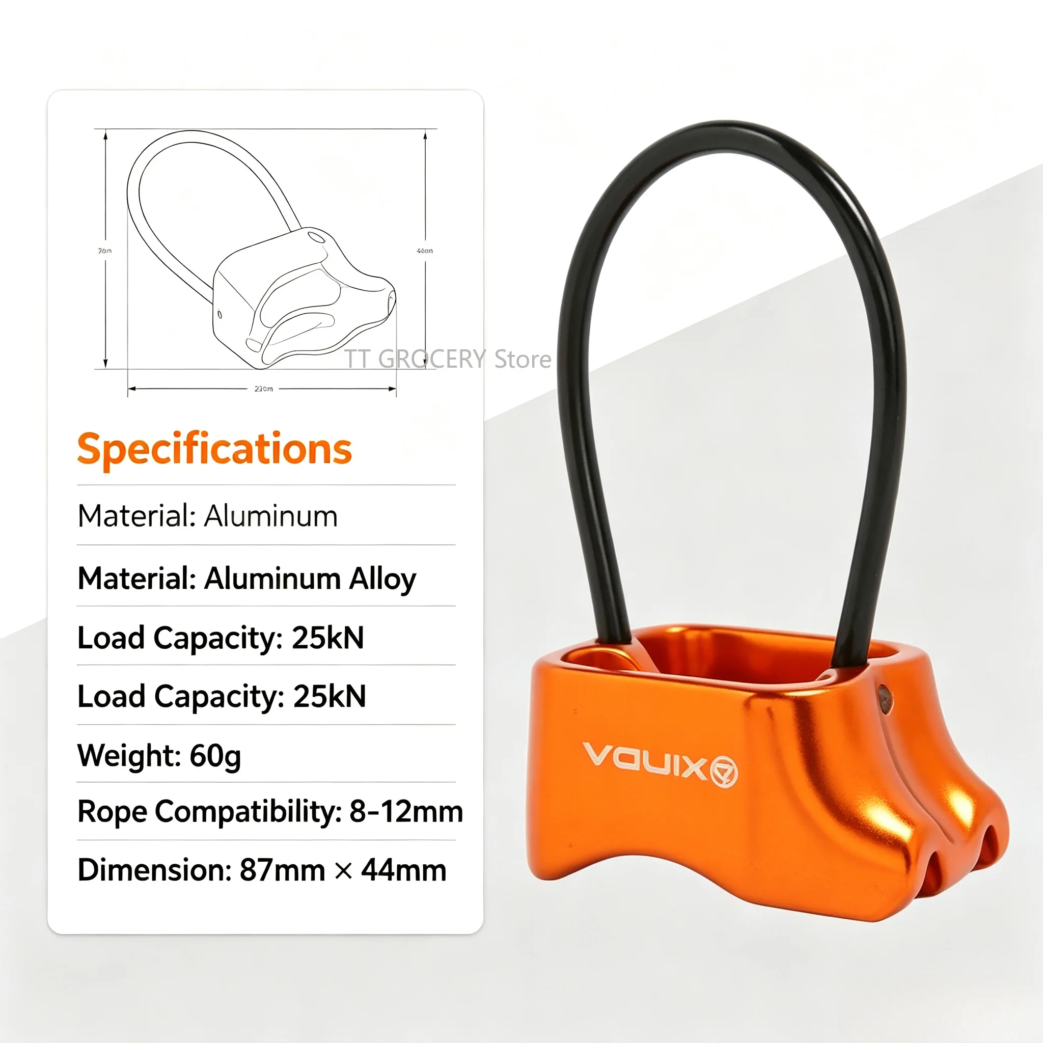 Rock Climbing ATC Descender Aluminum 25kN Indoor Climbing Wall Protector Outdoor Descend Mountaineering  Rigging Equipment