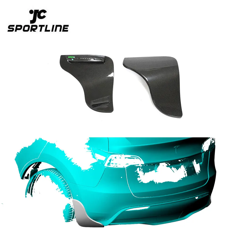 

Carbon Fiber Rear Bumper Splitter Canards For Tesla Model Y 2019-2021