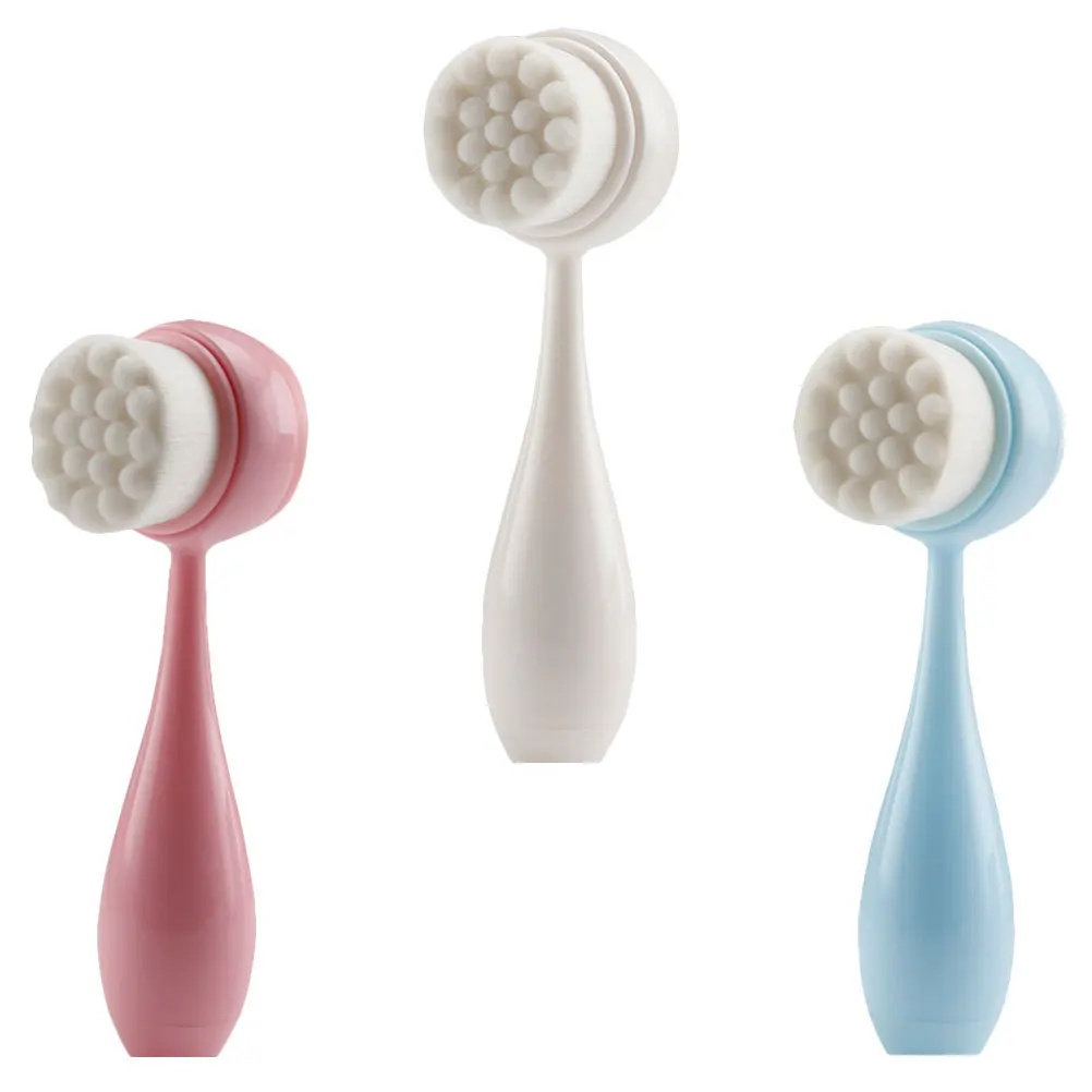 3Pcs Silicone Facial Brush Manual Face Cleansing Tool Deep Pore Cleanser Massage Exfoliating Face Washing Cleaner