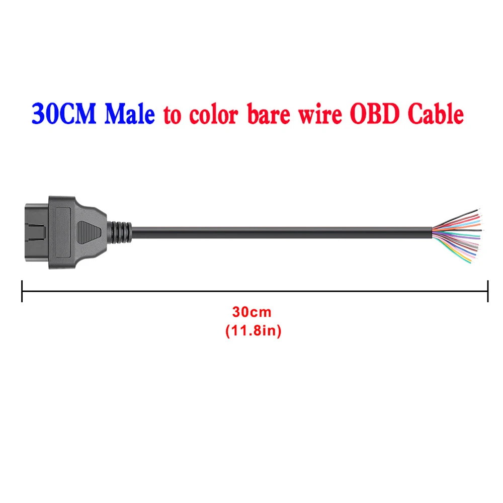 

Male and Female Head Opening Wire Color Bar Wire 16Pin OBD2 Cable 30CM 16 Color Colored