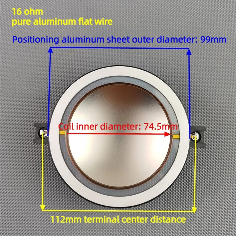 1PCS Imported Titanium Film Polymer for B&C DE900 74.5 Treble Voice Coil 75 Core Neodymium Magnetic 16 Ohms