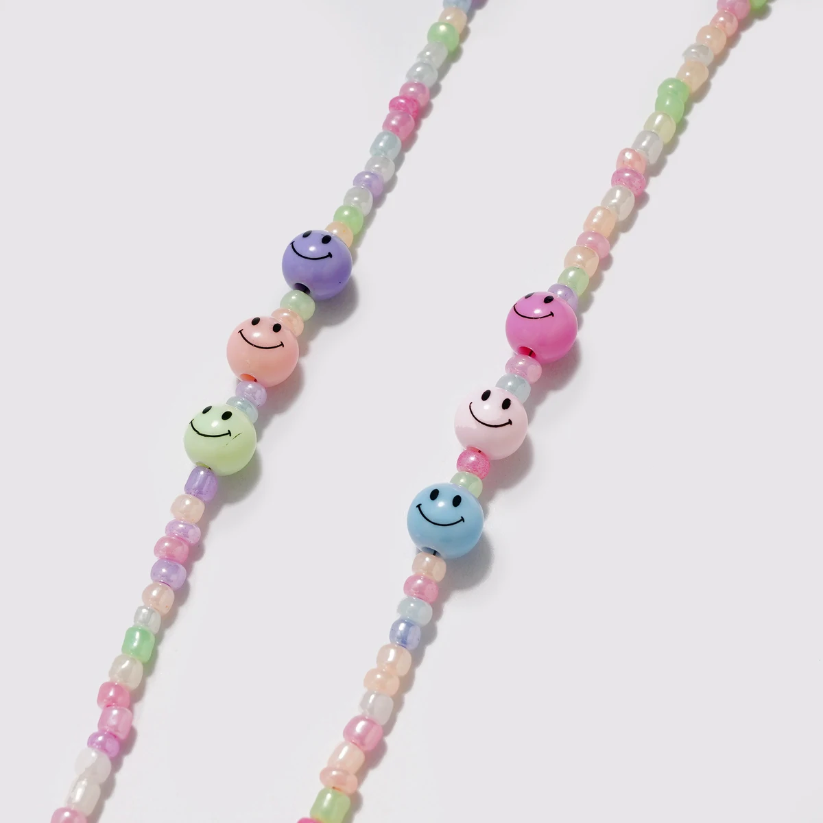 Children Colorful Acrylic Glasses Mask Lanyard Glasses Chains Cartoon Smile Face Rope Strap Holder Anti-lost Mask Chain For Boys