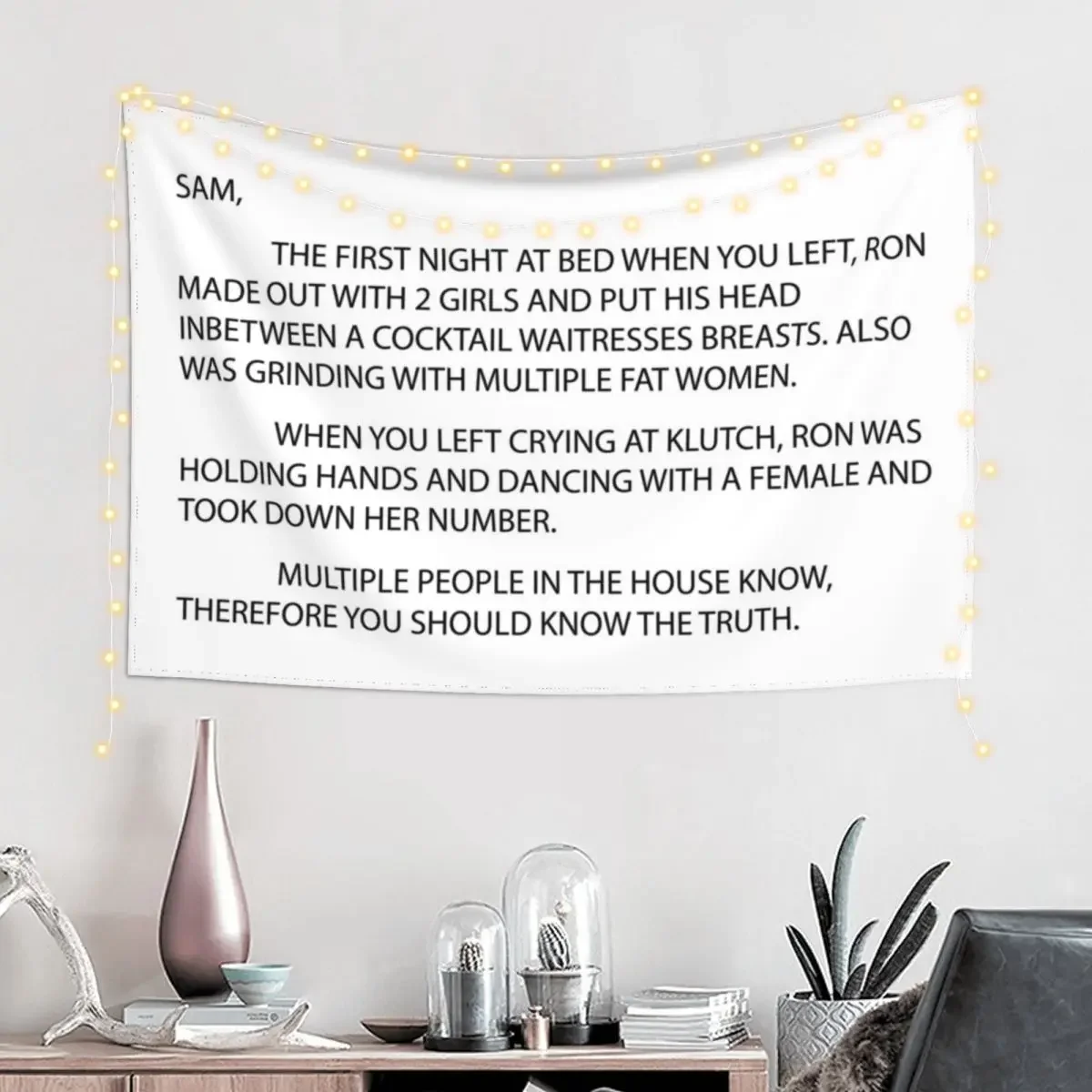 anonymous letter to sam Tapestry Wall Art Decoration Aesthetic Aesthetic Decoration House Decoration Tapestry