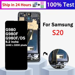 Test al 100% per Samsung S20 G980 Display LCD Digitizer assembly per Samsung S20 4G G980F/DS Touch Screen di ricambio