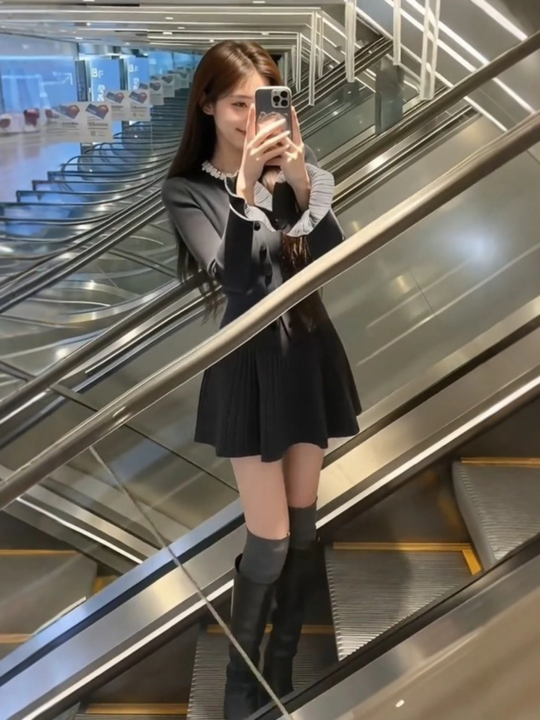 

Korean Style Gentle Knitted Sweater And Skirt Two-Piece Set Youthful Ootd Spring Fashion Comfortable Long Sleeve High Waist