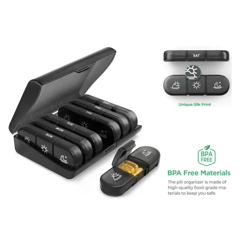 علبة حبوب منع الحمل المحمولة لمدة 7 أيام، منظمات حبوب الدواء، تخزين المخدرات السفرية، صندوق حبوب الدواء للسفر القصير في الهواء الطلق