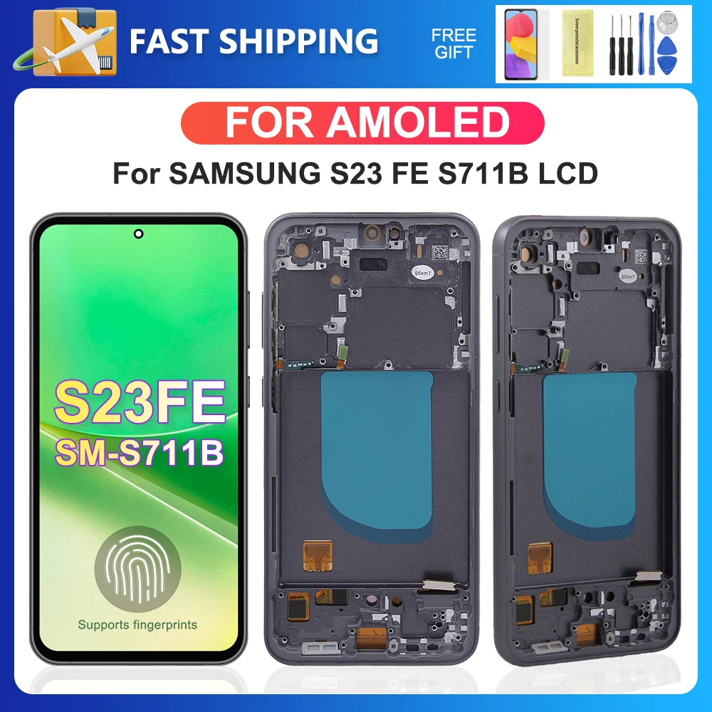 For AMOLED 6.4''S23 FE For Samsung S23FE S711B S711U S711W S7110 LCD Display Touch Screen Digitizer Assembly Replacement