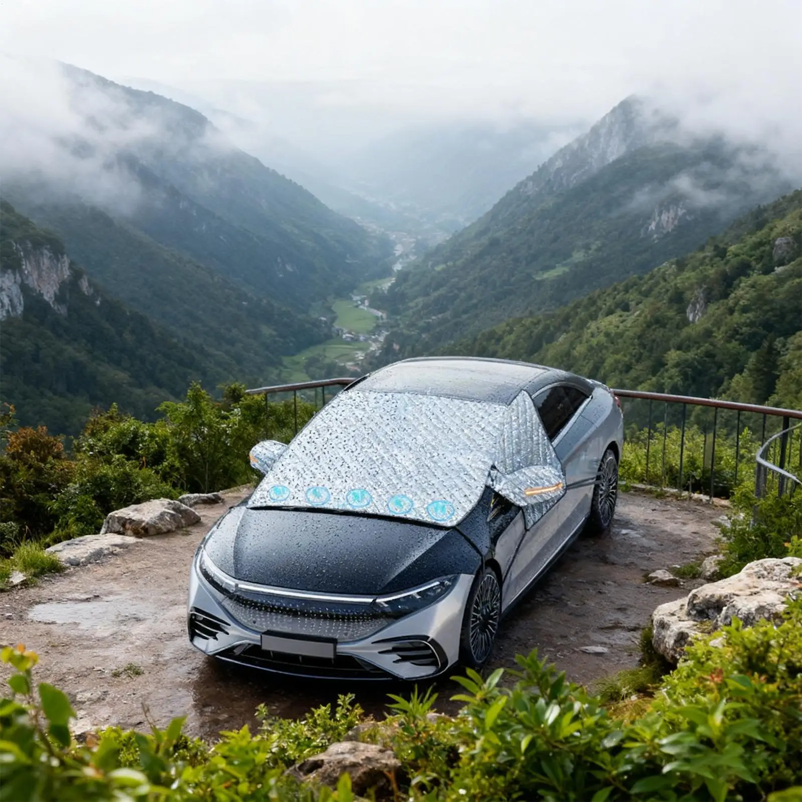 

Windshield Cover For Snow Magnetic Hood Sleeve Front Windshield Anti-Snow Block For Winter Snowy Days Freezing Rain SUVs RVs