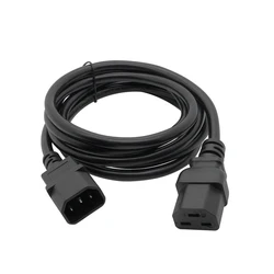 IEC 320 3-Pin C14 Male To C21 Female Main Power Extension Cord Lead Cable 2M