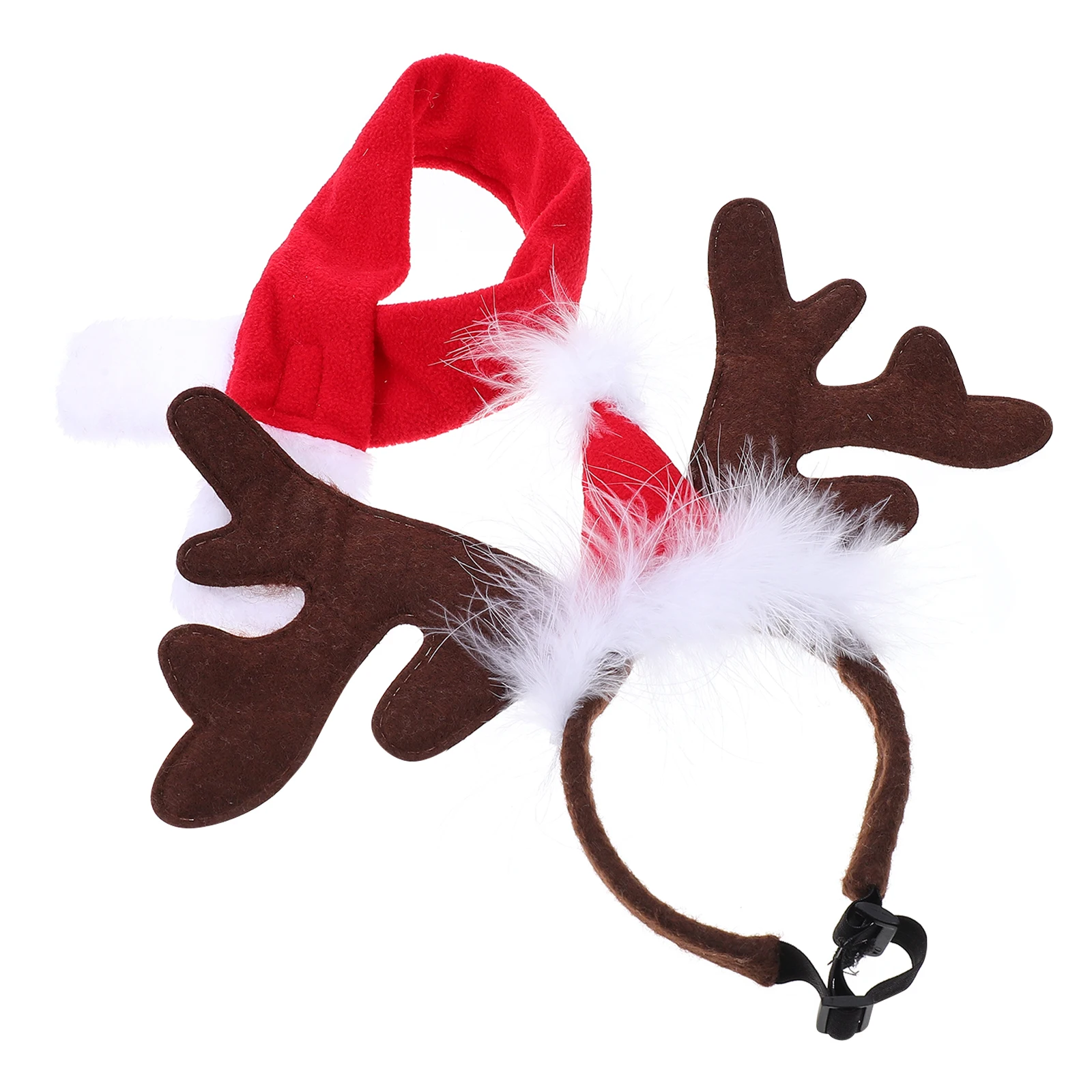 

Pet Christmas Decoration Short Dog Headb Scarf Set Breathable Puppy Clothes Xmas Accessories Headdress Gift