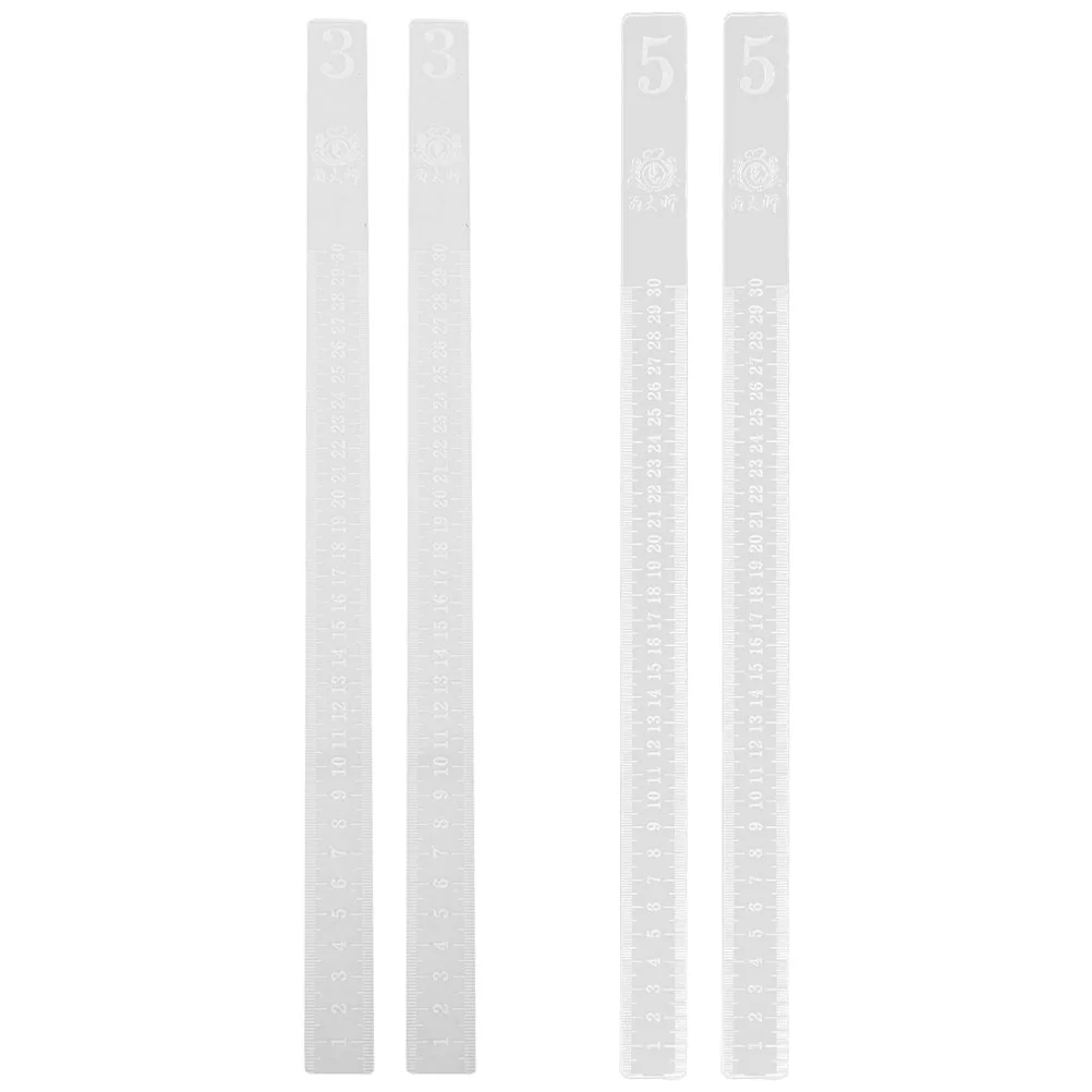 

2 Pairs Biscuit Balance Fudge Pizza Rolling Pin Measuring Baking Leveling Ruler Dough Acrylic Accessory Strip