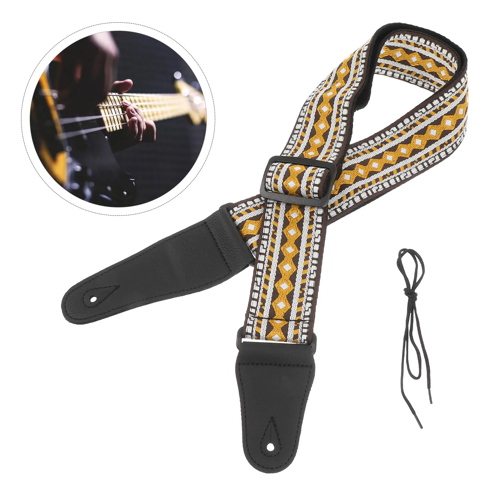 

Guitar Strap Electric Bass Acoustic Ukulele Adjustable Decor Belt Durable High Quality Material Comfortable Straps Instrument