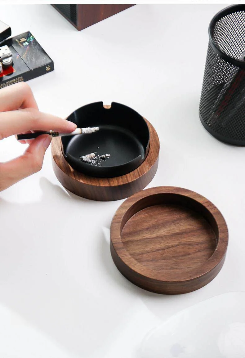Kreativer winddichter Aschenbecher mit Deckel, dekoratives Geschenk, Raucherzubehör für drinnen und draußen – Detail 8
