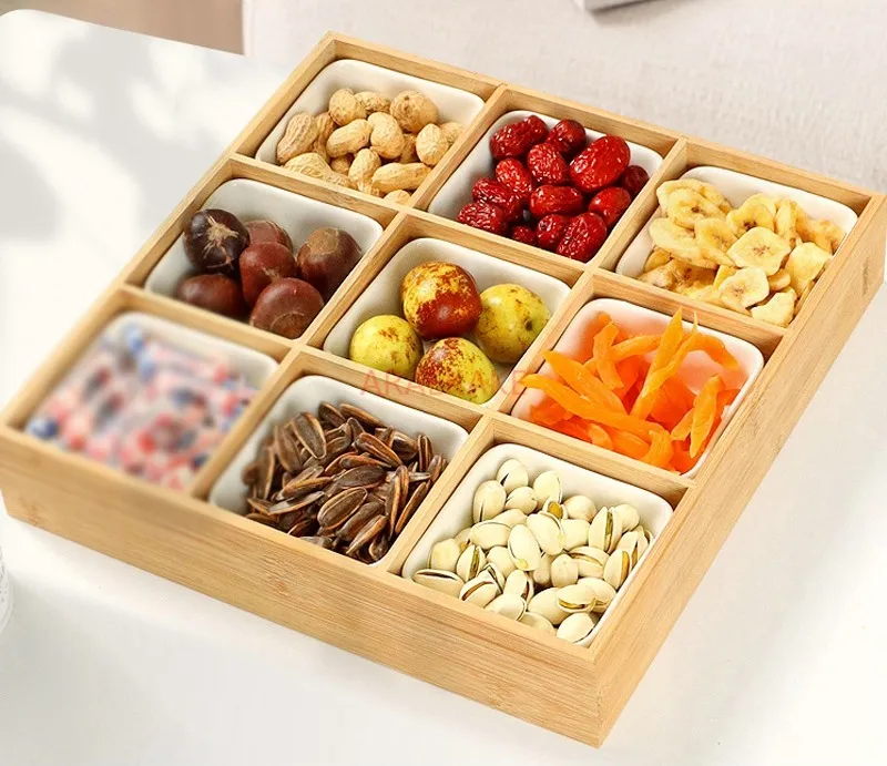 

Snack plate, Nine Palace grid dried fruit plate, fruit plate, fruit snack tableware plate, tray