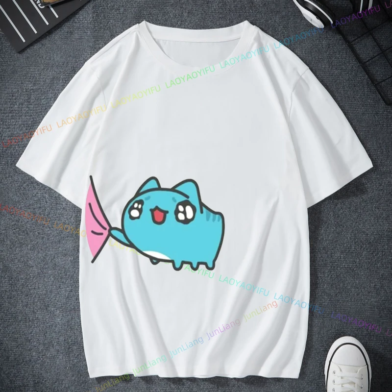 Bugcat Capoo Cute Women Couple Combination Clothes Short Sleeve Collar Fashion T Shirt Man Cotton Aesthetic Clothing Streetwear