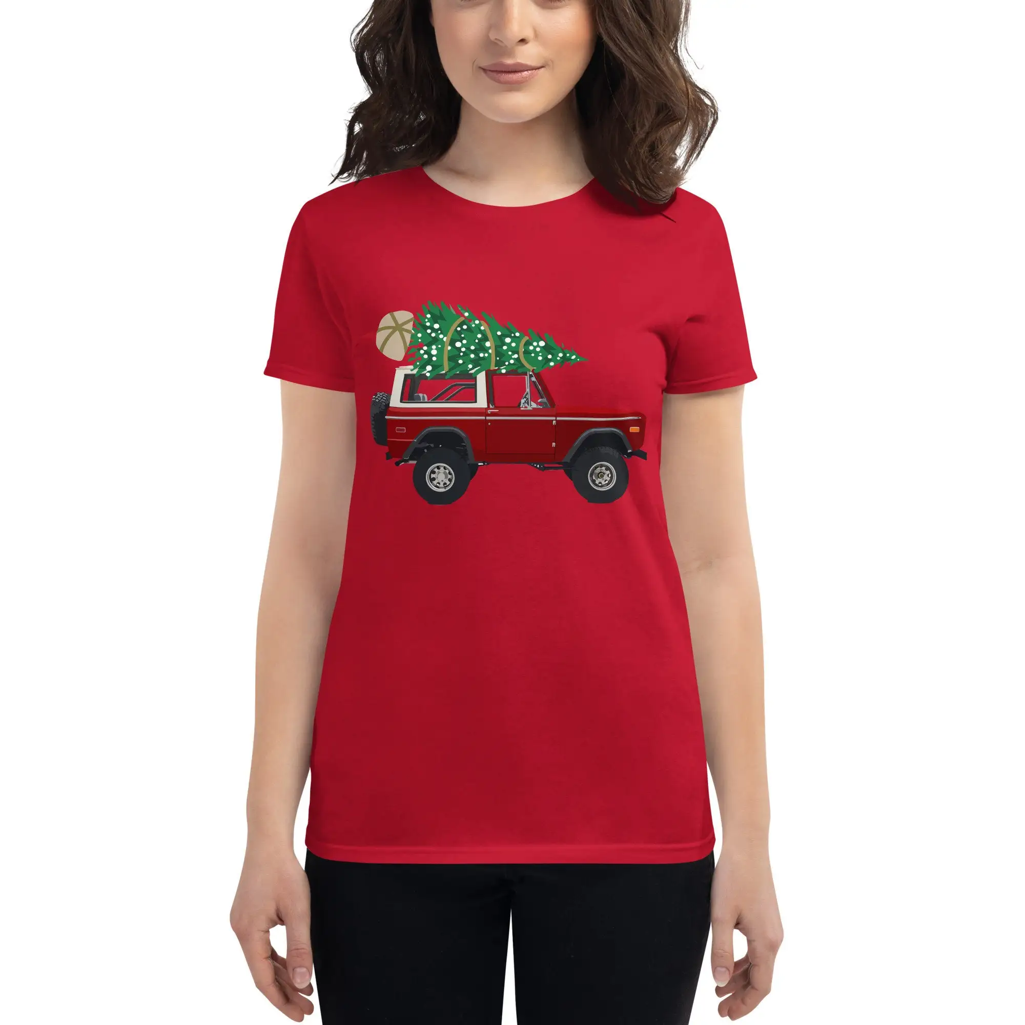 Vintage Bronco Christmas Tree Women's short sleeve t shirt