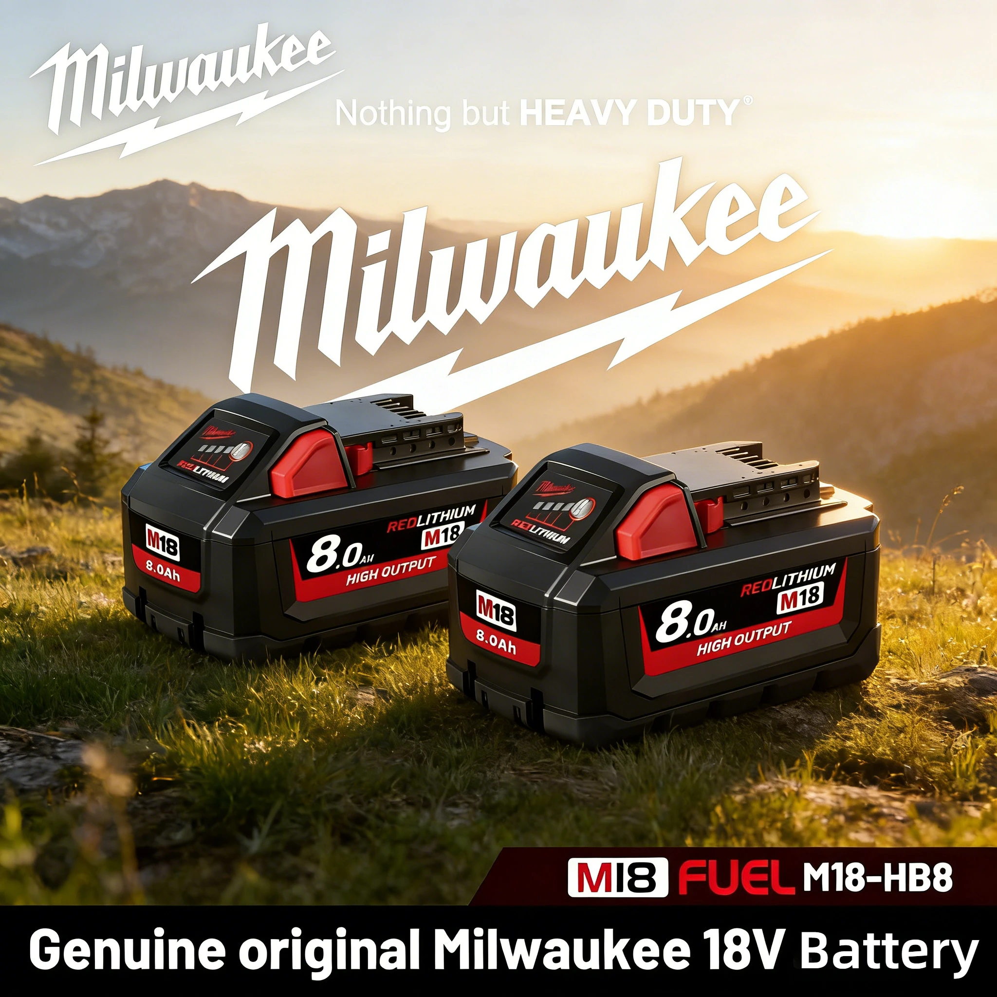 

8.0Ah M18 Replacement Lithium ion Battery For Milwaukee 18V 48-11-1860 48-11-1850 Works With Original M18 Charger