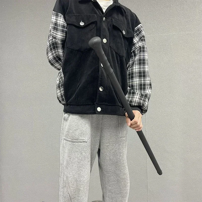 

Outdoor Multifunctional Mountaineering Staff Plastic Solid Head Hiking Anti Slip Short Cane Defense Car Tools