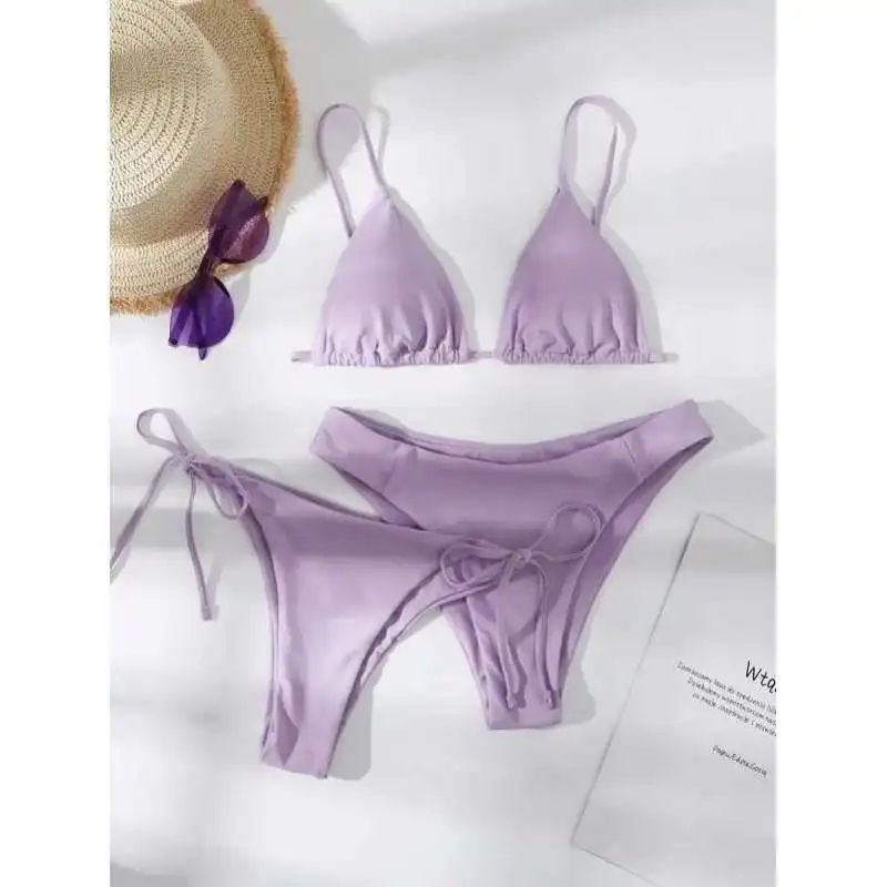 Brazilian Swimsuit Women Sexy Bikini Set Push-up Padded Bra Thong Two Pieces Swimwear Beachwear Bathing Suit Femme