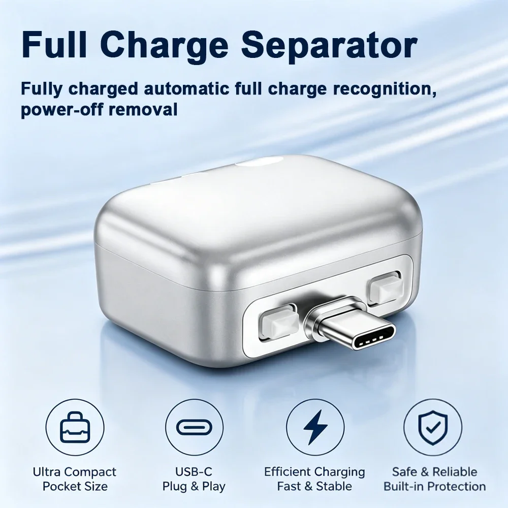 Intelligence Full Charge Separator 140W Protect Battery Health Overcharge Protection Auto Power-Off Suitable for Type-C Devices