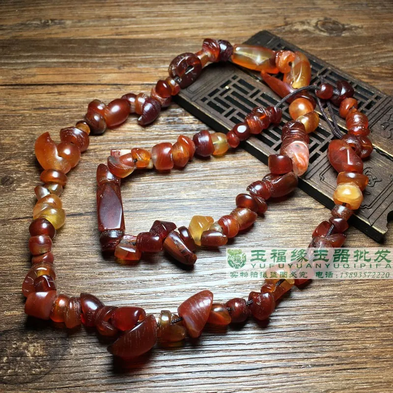 1pcs/lot Gagosima old agate red agate oil glossy coated pulp with the type of residual bead string coated agate septa with beads