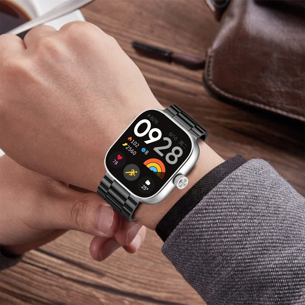 Ремешок из нержавеющей стали для Redmi watch 4, браслет для смарт-часов, звеньевой браслет, браслет для xiaomi mi band 8 pro