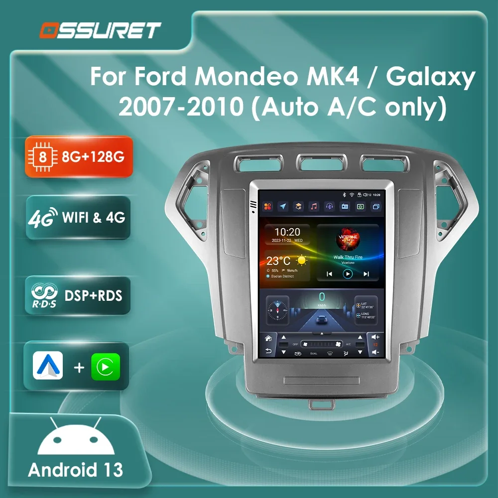 

9.7"7862 Android 13 Autoradio for Ford Mondeo mk4 Galaxy A/C 2007-2010 multimedia player GPS navi Stereo 2din Screen 4G Carplay