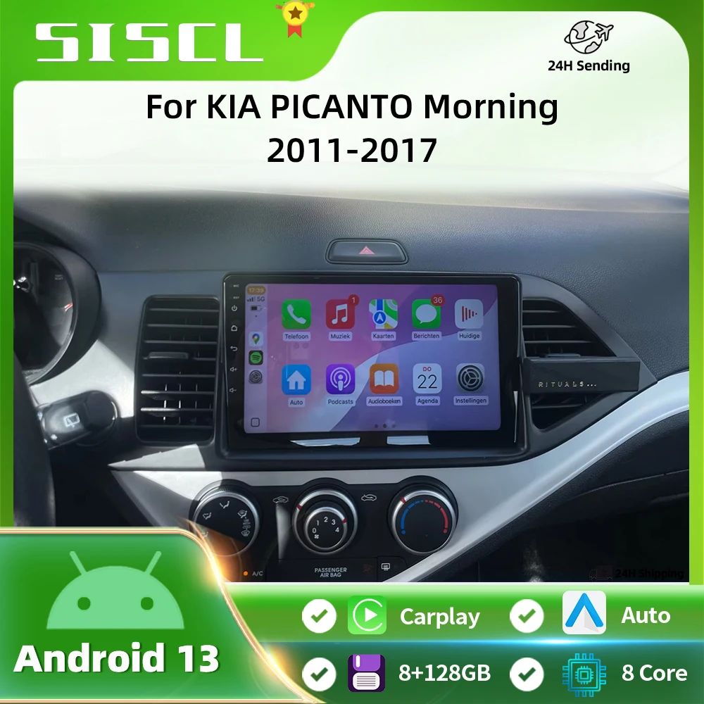 

Android 13 Carplay Auto For KIA PICANTO Morning 2011 2012 2013 2014 2015 2016 Multimedia Car Radio Navigation Player WIFI+4G DSP