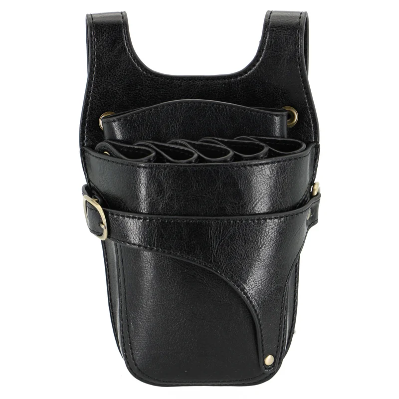 

Multifunction 1PC Black Cowhide Hair Scissor Bag Clips Bag Hairdressing Barber Scissor Holster Pouch Holder Case With Belt