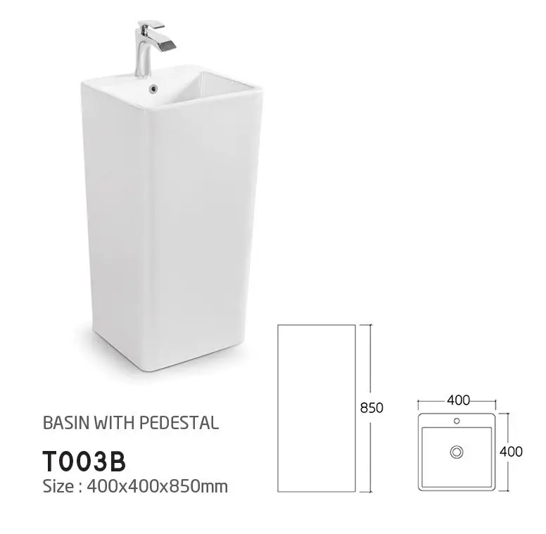 Potted Plants On StandsModern Design Freestanding Pedestal Ceramic Wash Basin Bathroom WC Sink