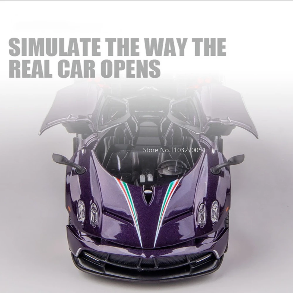 1/32 Pagani Huayra Dinastia Alloy Car Model Diecast Metal High Simulation Toy Vehicle Model With Sound Light Pull Back Kids Gift