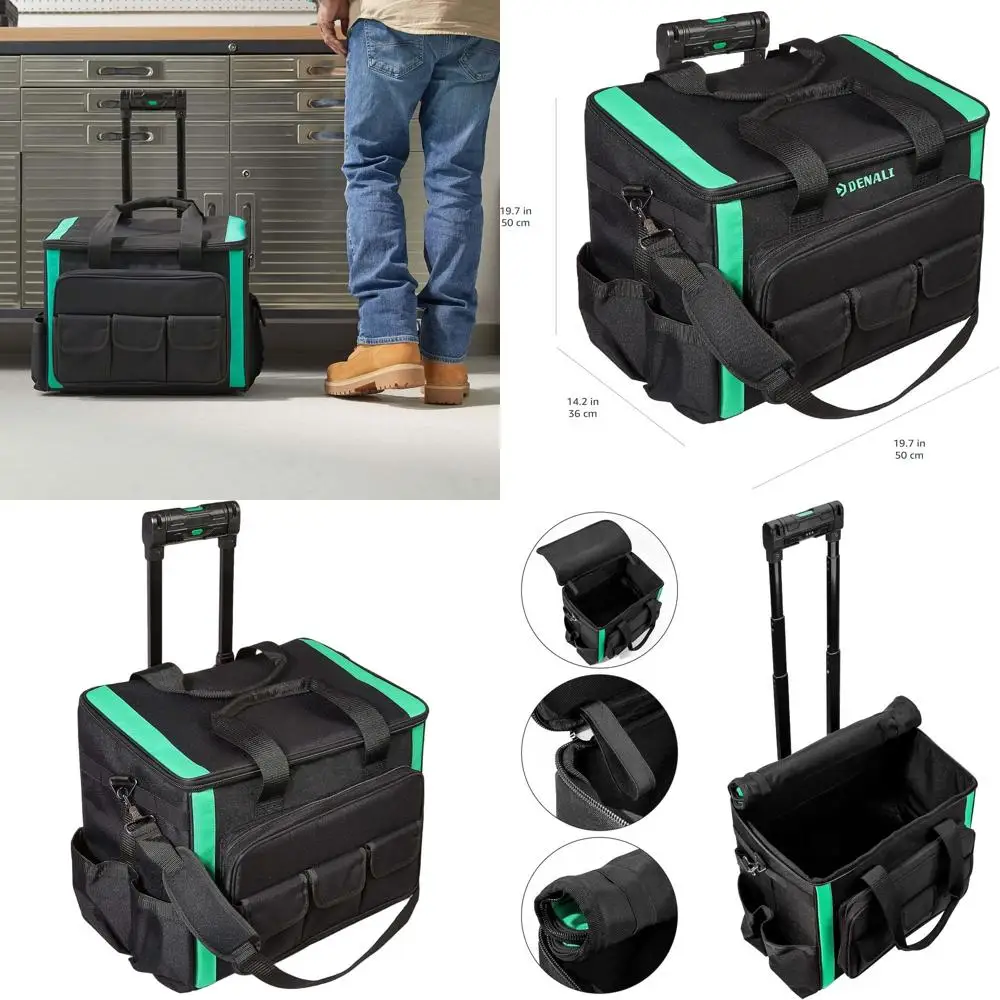 

Black 20-Compartment Tool Rolling Bag