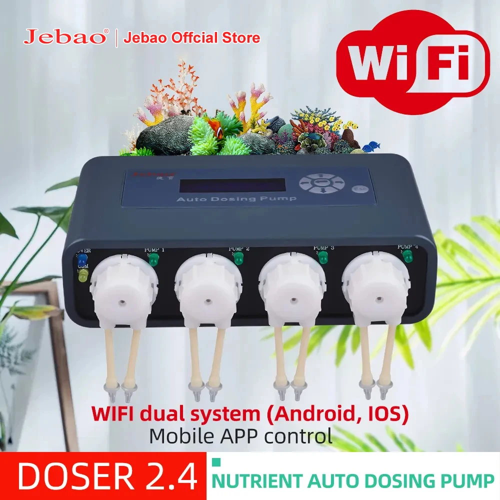 

Jebao Jecod Water Pump Filter Auto Dosing Pump -Automatic Marine Reef Doser 2.4 WIFI Control 12V 9.5W For Aquariums Accessoires