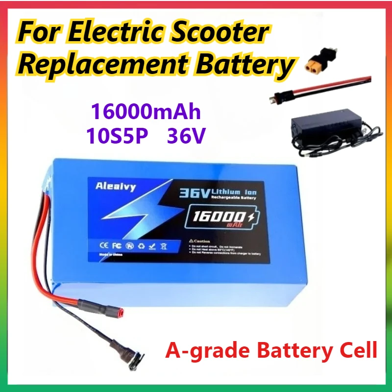 

16000mAh 10S5P 36V Electric Scooter Lithium Battery 18650 Battery Pack 36V 12/16/20Ah Electric Scooter Replacement Battery