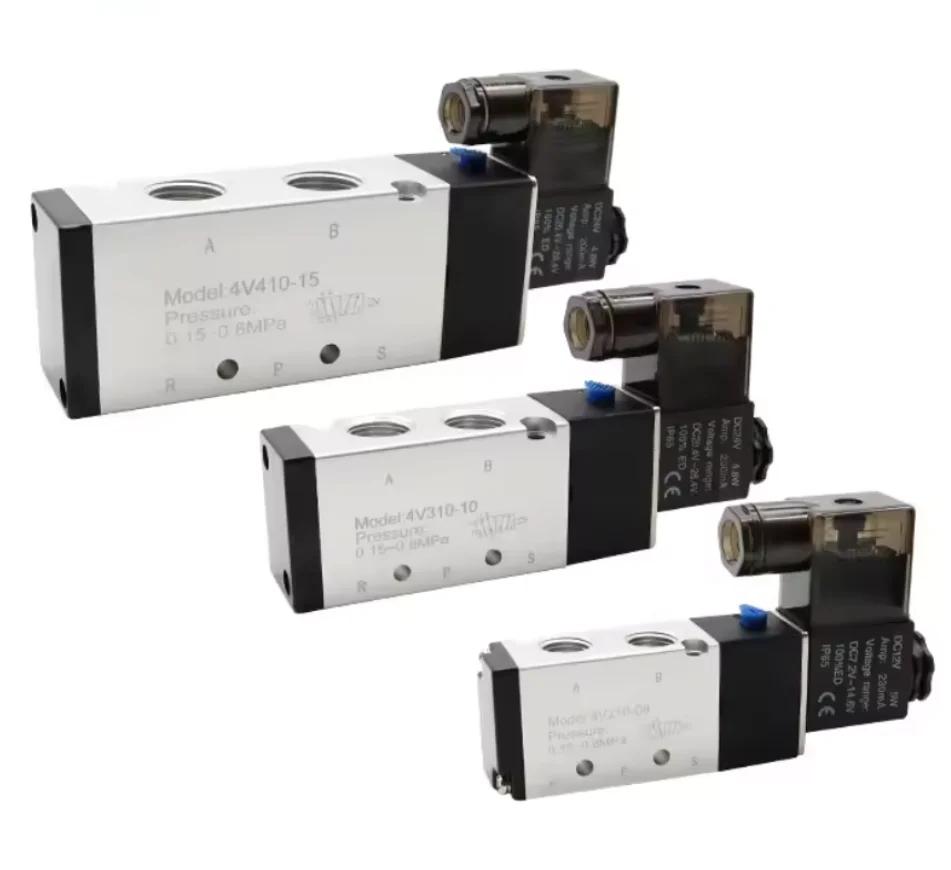 

Two-position five-way pneumatic solenoid valve reversing air valve 4V210-08 220V control valve electric valve 24V switch
