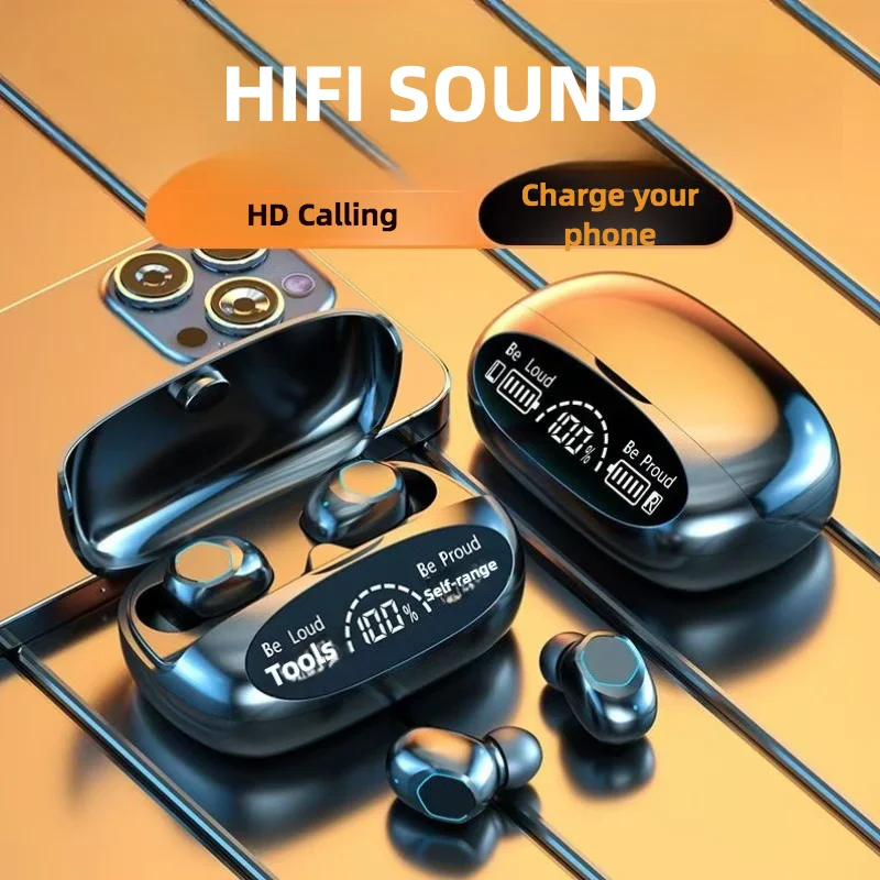 HIFI Stero Sound Bluetooth 5.2 Earphones TWS Ear Buds Wireless Headphones with Mic Noise Reduction Waterproof Headsets for phone