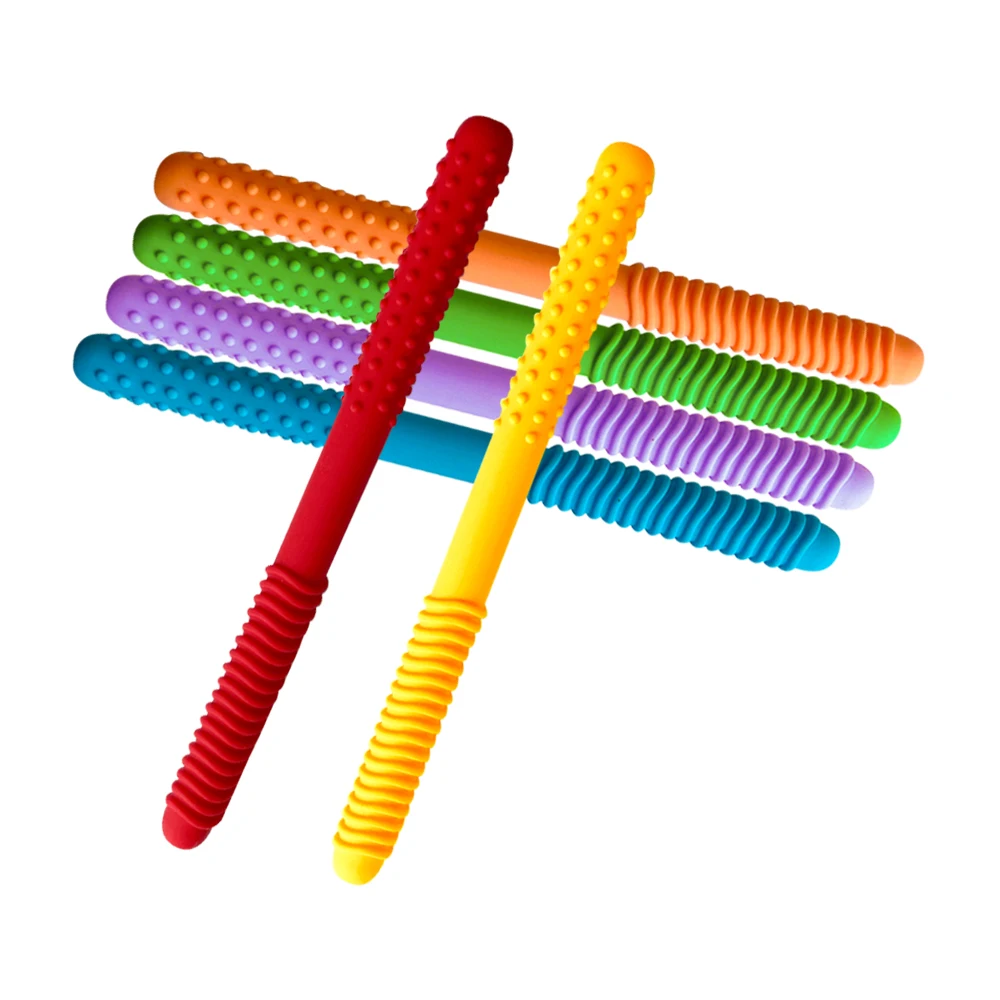 

1/6 шт. Детская трубка-прорезыватель для речевой терапии, массажер для зубов, полая трубка-соломинка для прорезывания зубов, прорезыватель с ручкой для тренировки мышц рта, игрушка для прорезывания зубов