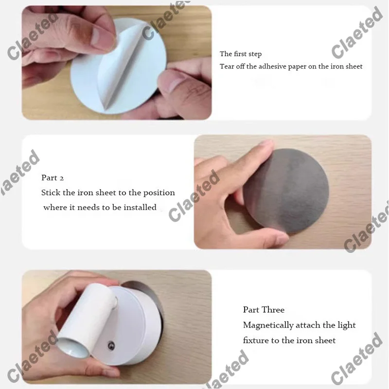 LED Wall Sconces Light Touch Control Wall Lights Rechargeable Indoor Wireless Spotlights Magnetic Rotatable Cordless Wall Light