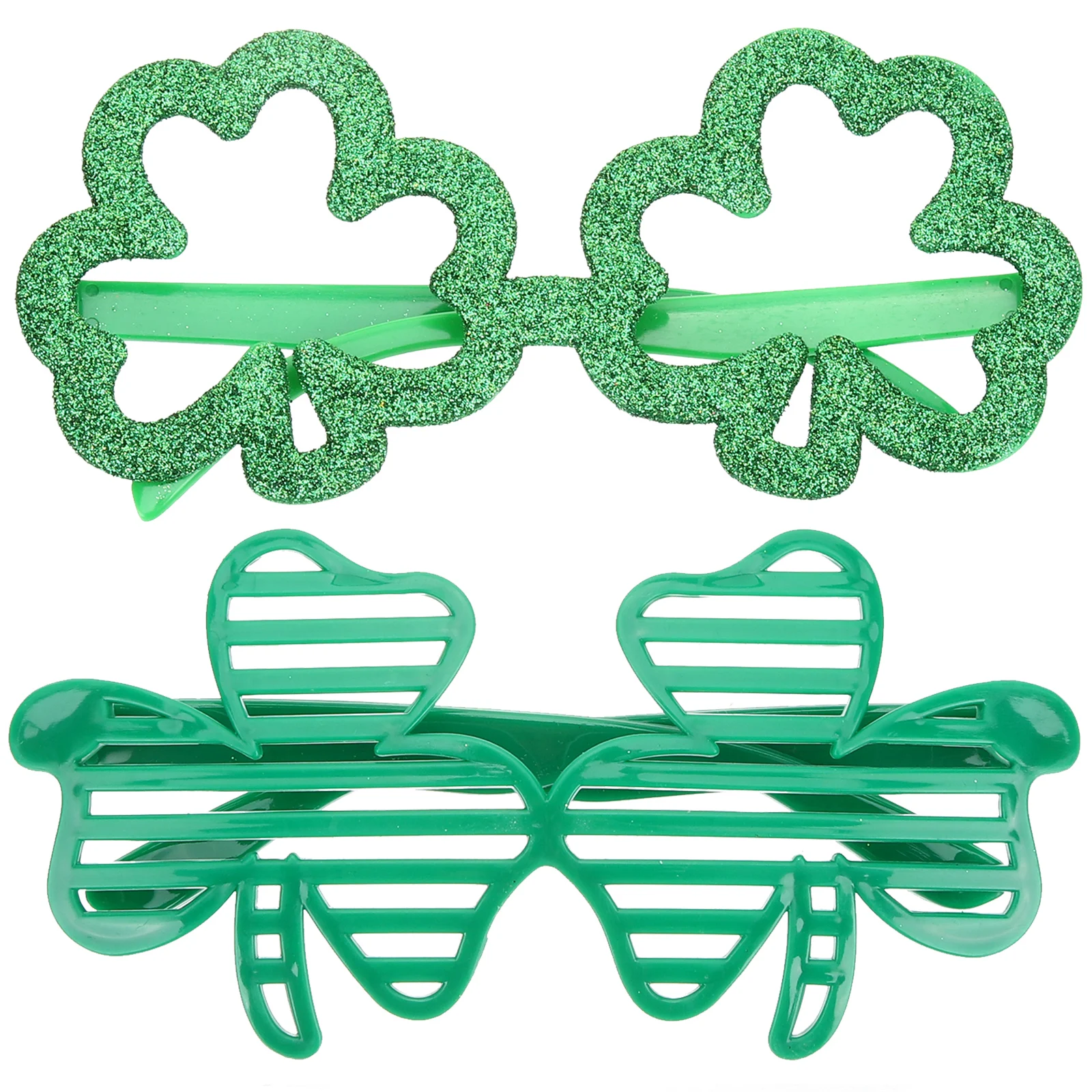 

2 Pcs Clover Glasses Irish Sunglasses St Patrick Day Accessories Shamrock Dressing up Plastic Fun Creative Party Eyewear