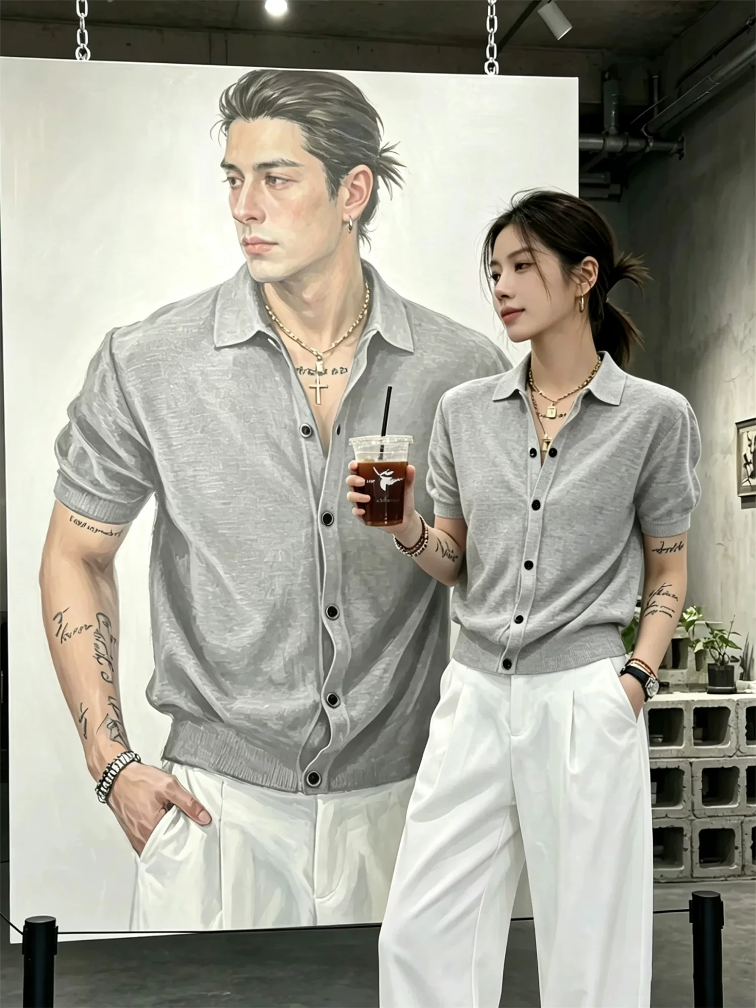 

Slim Fit Short Sleeve Knitted Open Cardigan Men's T-Shirt Half Sleeve Waist Cinched Summer Casual Straight Cut Knitwear