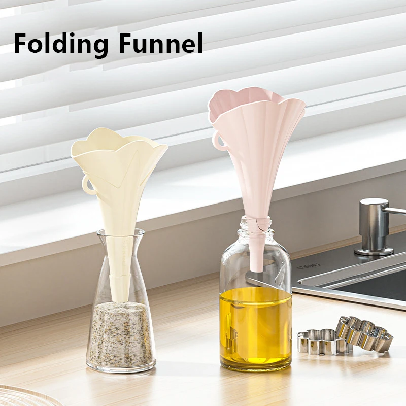Multifunctional Mini Home Kitchen Dispensing Small Diameter Oil Funnel With Support Funnel, Wine Pouring Folding Creative Funnel