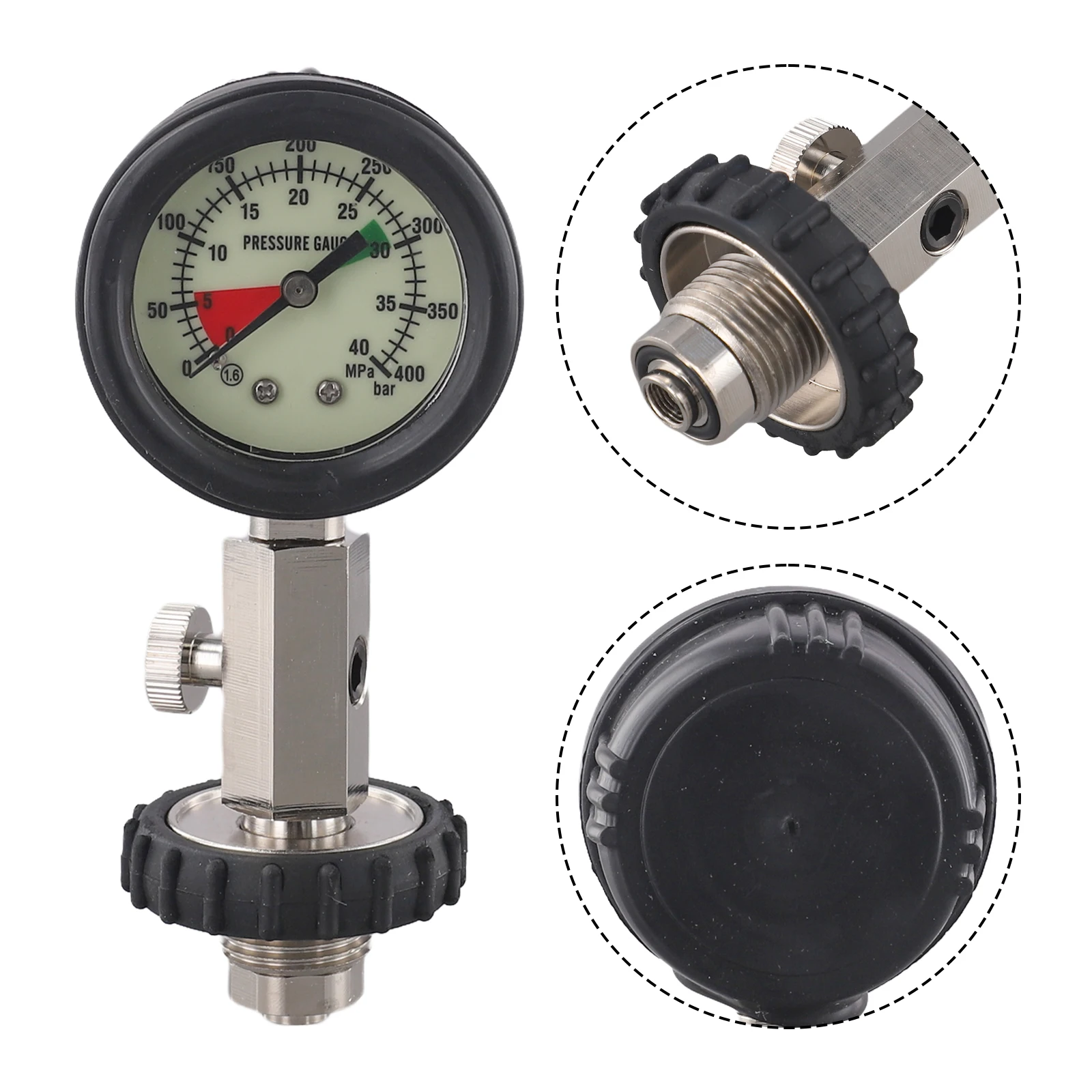 Diving Equipment Safety Monitoring Scuba Diving Pressure Gauge Clear for dial Pressure Gauge Diving for g5 8 Thread Size