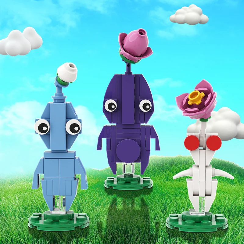MOC Giochi di cartoni animati Pikmined Hocotate Olimar Asteroide Mattoni Set Mostro Gioco Figure Capitano Olimar Building Block Regalo per bambini