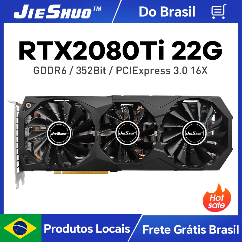 JIESHUO RTX 2080Ti 22GB GDDR6 GPU Mining Card