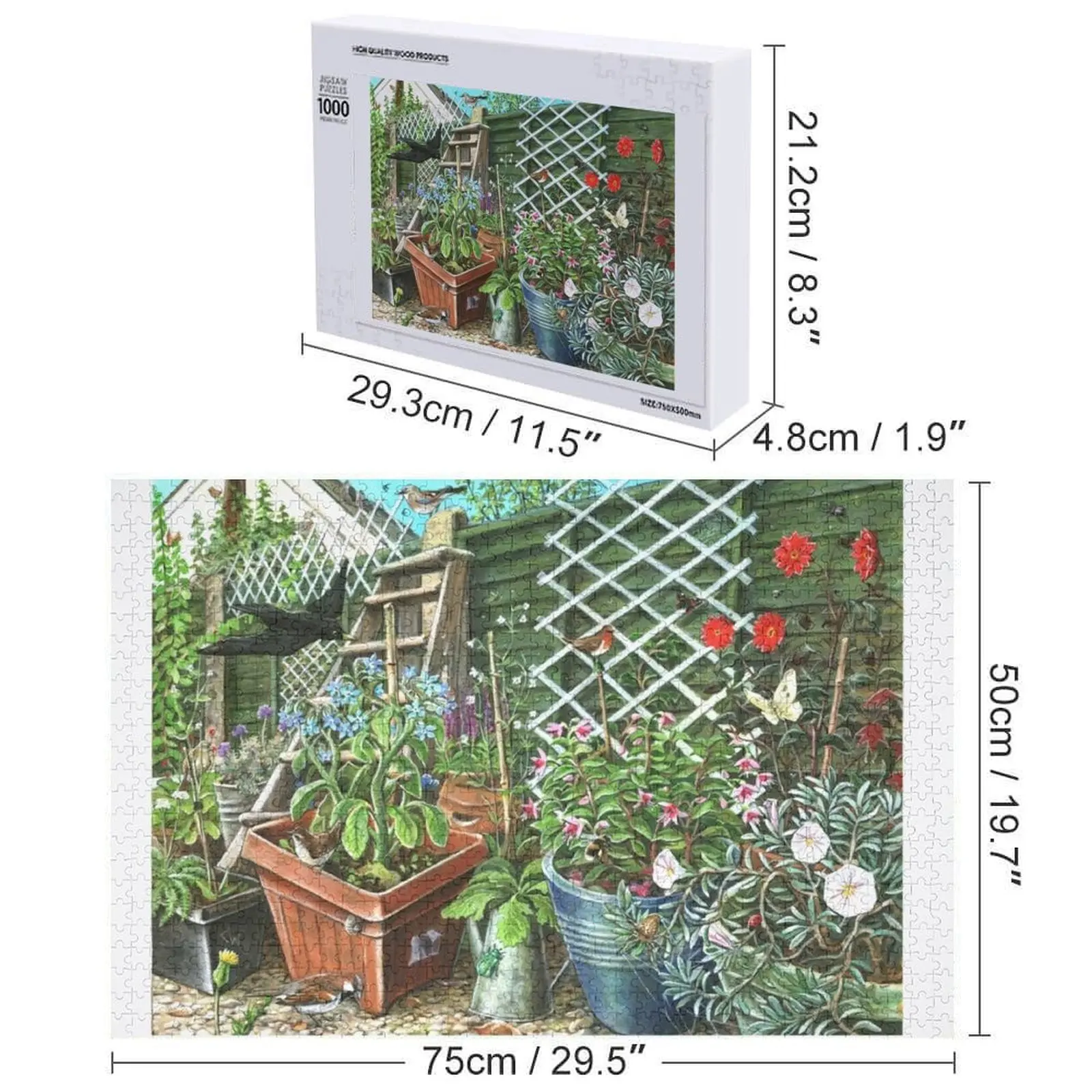 Urban Garden Wildlife Malerei / Puzzle-Design, individuelles Kinder-Geschenk, Holzboxen-Puzzle